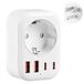 Amerikaanse stekkeradapter, USA adapter met 2 USB A + 2 USB-C-adapter USA voor Canada Thailand Mexico