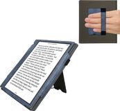 kwmobile flip cover voor e-reader - geschikt voor Pocketbook InkPad Eo / Bigme InkNote Color+ - Van imitatieleer en -suède - In donkerblauw / donkergrijs