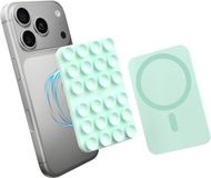 AVY Magnetische Liquid Silicone Zuignap Telefoonsticker / Telefoonhouder | Compatibel met MagSafe | Zelfklevende Telefoonhouder voor Spiegel, Raam en Muur | Handsfree Video's Maken | Matcha