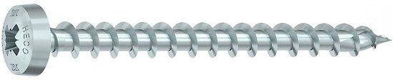 HECO TOPIX-Plus spaanplaatschroef 5,0x35mm cilinderkop verzinkt voldraad PZD 2 60860 (Per 200 stuks)