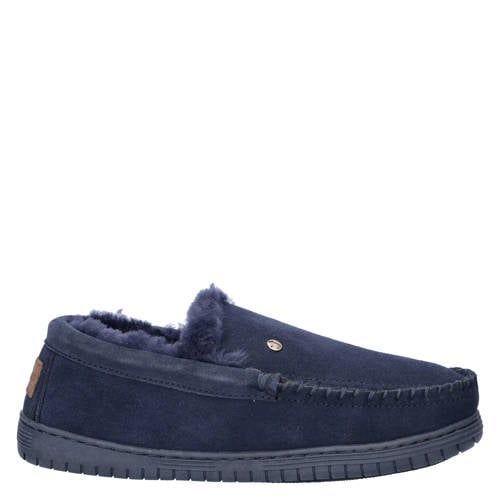 Warmbat Australia suède pantoffels donkerblauw