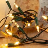 Hellum 100 LED-Lichterkette für Innen, 14,85 Meter beleuchtet, grünes Kabel – warmweiß