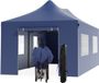 LifeGoods Tente de réception - 3x6m - Bleu foncé - Pliable - Imperméable - Avec parois latérales