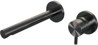 Brauer Gunmetal Edition Inbouw Wastafelmengkraan met Rechte Uitloop en Rozetten Model B1 Gunmetal Geborsteld PVD