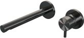 Brauer Gunmetal Edition Inbouw Wastafelmengkraan met Rechte Uitloop en Rozetten Model B1 Gunmetal Geborsteld PVD