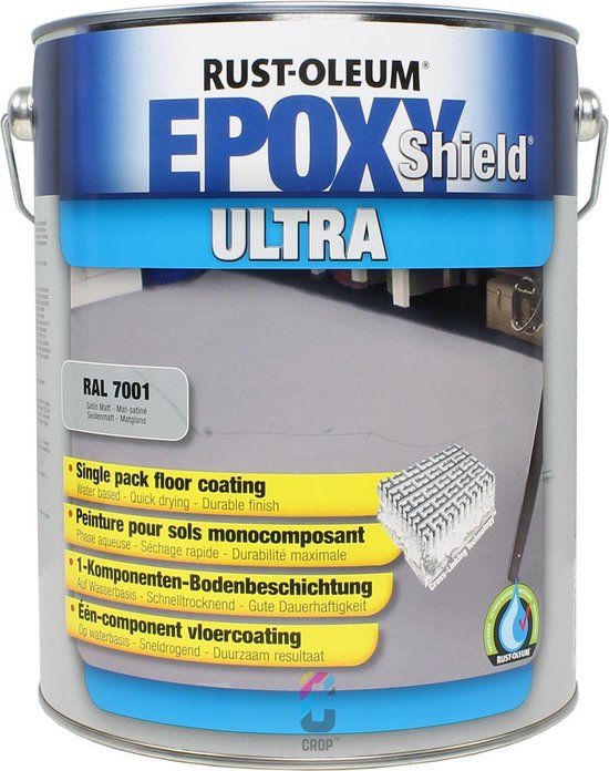 Rust-Oleum EPOXYSHIELD ULTRA 1K Vloercoating - Staal grijs RAL7001 - 5L