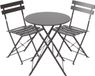 LifeGoods Bistroset - Staal - 3-delig - Donkergrijs