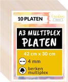 Creative Deco Multiplex Platen 4mm - A3 Baltisch Berkenhout voor Lasersnijden & CNC