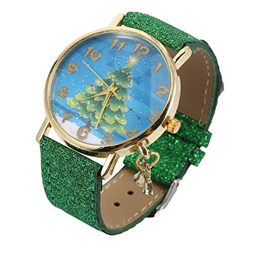 VILLCASE 1 st Kerst Horloge Quartz Horloge Pu Lederen Horlogeband Sneeuwvlok Cartoon Horloge