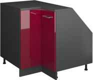 Vicco Rion Kast voor schuine wand Hoekkast – 75.6 x 81.6 cm met 1 deur, kastromp 60 cm diepte Rode hoogglans