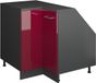 Vicco Rion Kast voor schuine wand Hoekkast – 75.6 x 81.6 cm met 1 deur, kastromp 60 cm diepte Rode hoogglans