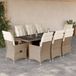 Maison Exclusive - Ensemble de jardin, composé de 9 pièces avec coussins, couleur : beige, matériau : polyrotin