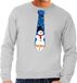 Sweater met stropdas en sneeuwpop print grijs voor heren S