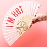 Fisura Houten waaier I’m Hot - Lichtroze