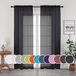 OWENIE Transparante gordijnen, 213,4 cm lengte, 2 panelen, voile, doorschijnende gordijnen voor woonkamer/slaapkamer, 2 stuks, elk 106,7 x 213,4 cm (b x l), zwart