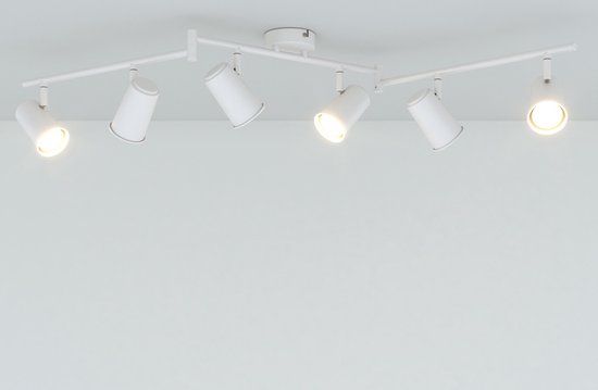 HOFTRONIC Riga witte LED plafondlamp 6 spots GU10 4000K