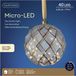 Lumineo Verlichte kerstbal - glas - aan lint - D20 cm - goud - 15 led lampjes - warm wit