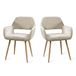 MEUBLE COSY Gewatteerde fauteuil, woonkamerstoel met armleuningen, stoffen armleuningen, metalen poten, voor slaapkamer, woonkamer, beige