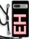 Case Company Google Pixel 7 Hoesje met Koord - Monogram - Zwart Koord - Back Cover