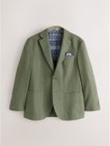 Next - Heren - Blazer van linnenmix met textuur - Groen