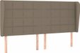 vidaXL Hoofdbord met randen 163x23x118/128 cm stof taupe