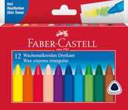 FABER-CASTELL Driehoekige waskrijtstiften, 12 kleuren