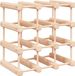 vidaXL Wijnrek voor 12 flessen 36x23x36 cm massief grenenhout