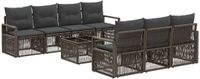vidaXL Tuinbank - Set - 8 - st - Grijs - poly - rattan