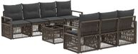vidaXL Tuinbank - Set - 8 - st - Grijs - poly - rattan