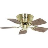 CasaFan FLAT 75-III MG-EA/BU Flügel Eiche antik/Buche Plafondventilator 61 W (Ø x h) 79 cm x 164 mm Messing (geborsteld) Omkeerbare bladen, Met wintermodus