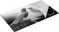 Chefcare Inductie Beschermer Getekende Gorzen Vogels - Zwart Wit - 95x55 cm