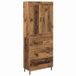 vidaXL Hoge kast, 2 stuks, gerecycled hout, 69,5 x 34 x 180 cm