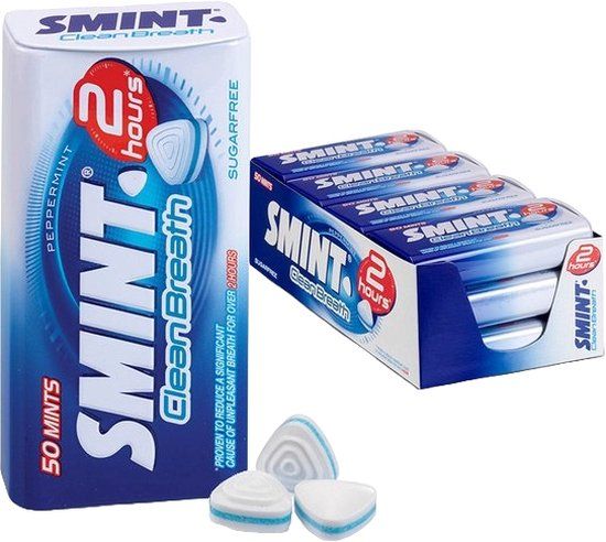 Smint Clean Breath Peppermint Suikervrij - 12 x 50 stuks