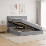 vidaXL Bed met opslag Lichtgrijs 140 x 190 cm Stof