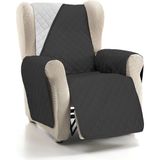 ECOMMERC3 Bankhoes voor 1-zits, super verstelbaar, voor 1-zitsbank/relax, omkeerbaar, grijs/zwart, gevoerd en extra zacht, 100% Made in Spain