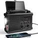 Unyqoos® Radio portable d'urgence avec manivelle et panneau solaire
