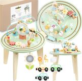 Starky Table éducative Montessori en bois avec activités en pastel