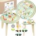 Starky Table éducative Montessori en bois avec activités en pastel