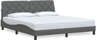 vidaXL Bedframe zonder matras, stof, donkergrijs, 180x200 cm