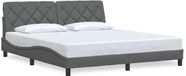 vidaXL Bedframe zonder matras, stof, donkergrijs, 180x200 cm