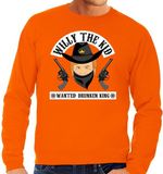 Bellatio Decorations Willy the Kid Oranje Fun Sweater / Trui voor Heren - Koningsdag Kleding XL