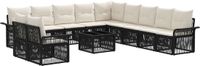 vidaXL Tuinbankenset 12 st Zwart poly rattan