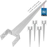 KOTARBAU® 4 Stuks Grondanker, Paalhouder, 0-160 mm, Verzinkt Staal, 70 cm, Zilver, Verstelbare Paalhouder