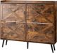 VEVOR schoenenkast met 4 deuren en kantelbeveiliging, ruimtebesparende schoenenkieper, vrijstaande schoenenrek-organizer voor entree, hal, woonkamer, veranda, vintage schoenenrek 120 x 24 x 105 cm bruin