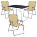 Mojawo 4-delige camping set: campingtafel + 3 campingstoelen, inklapbaar, beige