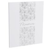 Exacompta 47092E Titanium Guestbook - Large Vertical 27 x 22 cm - Soft Touch Cover - Memories - Silver Disc - 100 White Pages