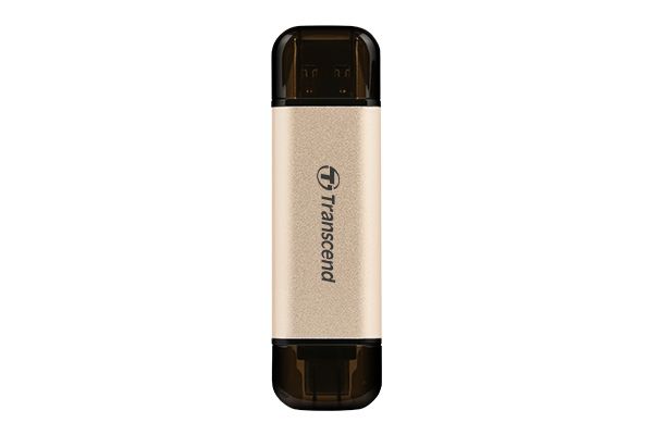 Transcend JetFlash 930C USB Flash Drive - 128GB, USB Type-A/C, 3.2 Gen 1, Gold