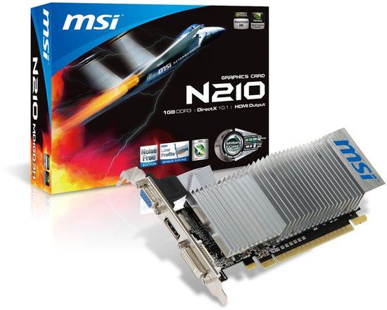MSI Grafische kaart - MSI N210-MD1GD3H/LP NVIDIA GeForce 210 1 GB GDDR3