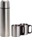 BBTradesales Redcliffs Thermosfles met 2 bekers - 1 liter - RVS - Zilver
