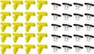 Allecto Plus - Kit de clips de garniture d'arc de roue de voiture - Jeu de 40 pièces - Jaune/Blanc